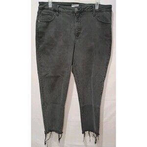 Ava & Viv jeans womens 18W skinny ankle stretch high rise fray hem charcoal gray